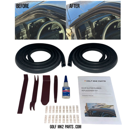VW Golf Mk2 / Jetta Mk2 Roof Gutter Rubber Replacement Kit – Left & Right Set – 191853705