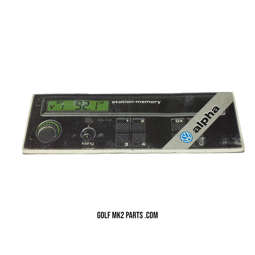 Golf / Jetta MK2 Alpha radio brochure BR-57