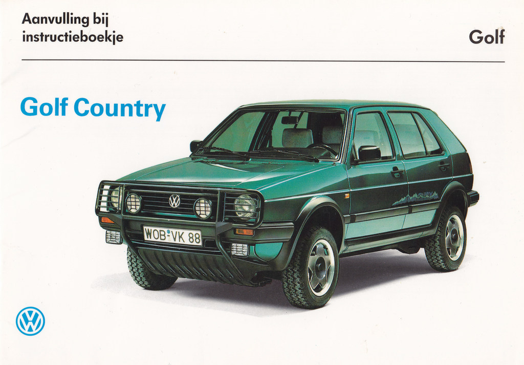 Golf MK2 Country Instruction Book (PDF File)